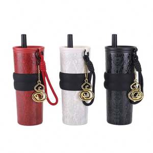 Taza Aislada de Acero Inoxidable con Revestimiento Cerámico para Mantener Bebidas Frías o Calientes, Portátil, con Pajita - Product Image 6