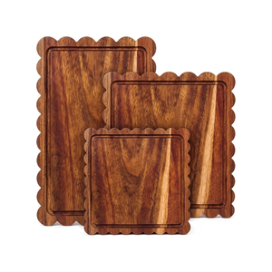 Wholesale Acacia Wooden Scalloped Cutting <b>Boards</b> for Kitchen Wood Charcuterie Tray for Kitchen Party from Vietnam - Product Image 1