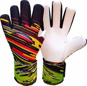 Football Goalkeeper Gloves Full Finger Green Camouflage PU Leather Non-Slip Breathable Adjustable Wrist <b>Strap</b> Hook Loop Closure - Product Image 5