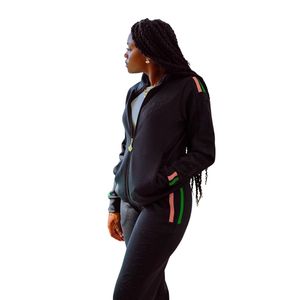 AKA Nightfall <b>Track</b> <b>Jacket</b> Black Color Women's Full Zip Athletic <b>Jacket</b> Premium Sportswear Casual Greek Style Apparel - Product Image 2