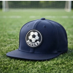 Gorra Snapback Personalizada de PVC y Goma, 6 Paneles, Visera Plana, Estilo Urbano, Cierre Ajustable, Deportiva, para Fútbol, Alta Calidad - Product Image 1