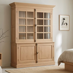 Armoire Riolet Antique en Bois de Teck Massif Premium, Écologique et Durable, Vitrine Élégante avec Verrou Crémoné, Style Provincial Français de Luxe - Product Image 3