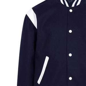 Veste bomber varsity en cuir avec broderie chenille marine de haute qualité, sur mesure OEM, pour hommes - Product Image 6