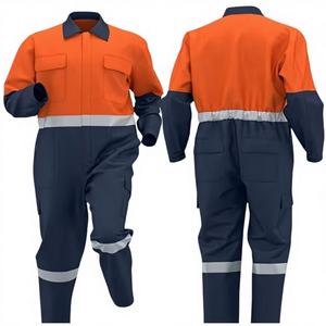 Mono de Trabajo Industrial Impermeable y Transpirable con Cremallera Frontal y Múltiples Bolsillos, Tallas Europeas, Diseño Color-Block, Venta al por Mayor - Product Image 1