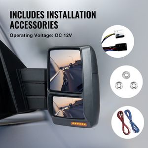 2004-2014 Ford F150 specchietti da traino riscaldati a sinistra coppia di segnale di luce pozzanghera vetro convesso controllo manuale telescopico - Product Image 6
