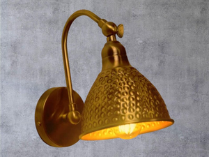 Handmade Brass Art Deco Spotlight Wall <b>Sconce</b> | Round Shape Home Office <b>Lighting</b>-Calvin Handicraft KULSOOM - Product Image 2