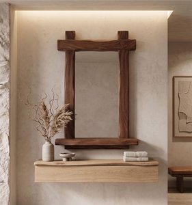 Decorative Hanging Modern Handmade Wooden Wall <b>Mirror</b> for Living Room and Hallway - Product Image 2