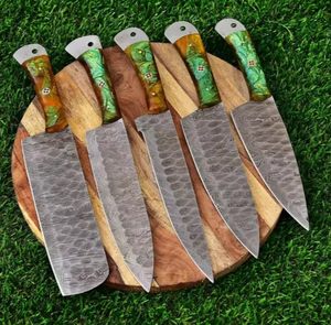 Juego de Cuchillos de Cocina Premium LEGACY BLADES OEM Personalizados de Damasco con Mango de Resina, Cuchillos de Chef Afilados como una Navaja, Colección de Regalo - Product Image 5