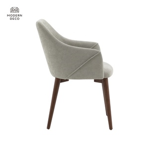 كرسي طعام جديد أثاث غرفة المعيشة كرسي لهجة قماش المفروشات باللون الرمادي - Product Image 5
