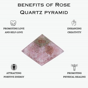 Handmade Rose Quartz <b>Orgonite</b> Pyramid Reiki Healing Crystal Energy Pyramid - Product Image 2