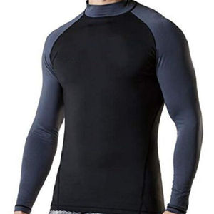 Chemise de compression à manches longues pour homme, noire et grise, à séchage rapide, en spandex et polyester, pour MMA, BJJ, boxe, lutte - Product Image 3