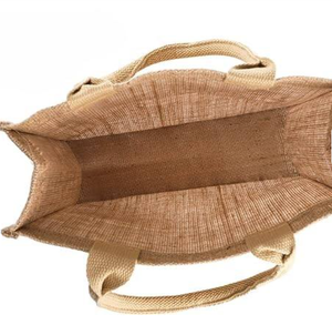 Sac de transport en jute biodégradable robuste avec fermeture éclair et poche intérieure pour usage quotidien et cadeaux d'entreprise - Product Image 4