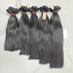 100% ต่อผมมนุษย์แบบไม่ผ่านกระบวนการผมตรงเกรดหนังกำพร้าสีดำ12A ทอ - Product Image 5