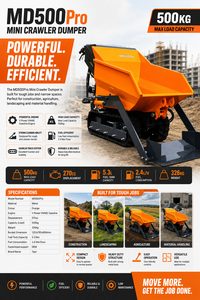 Meilleure Vente MD500PRO Mini Chariot à Roues Manuel en Métal à 2 Roues pour la Construction et le Transport des Matériaux - Product Image 3