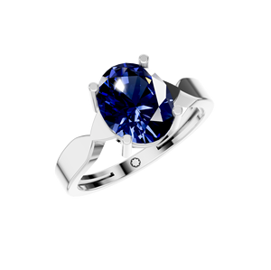 Bague en saphir bleu profond 14K 18K or bijoux pour femmes usine de haute qualité en gros en vrac personnalisé OEM ODM fabriqué en Inde produit - Product Image 5