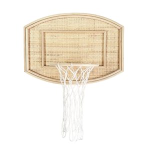 Panier de basket en rotin naturel pour enfants, décoration murale, jouet sportif en osier fait main pour chambre d'enfant et espace de jeu actif - Product Image 2