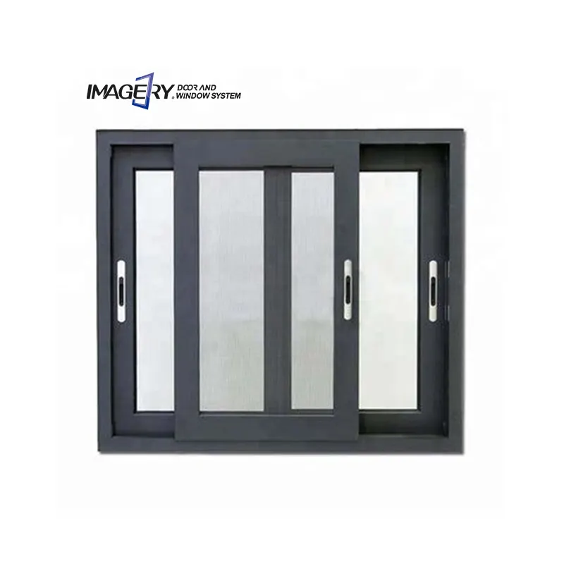 Atest-ventanas correderas de aluminio con doble acristalamiento, ventanas correderas con mosquitera