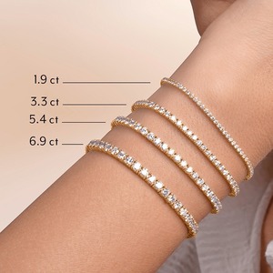 6.9CT Round Lab Grown Diamond Tennis <b>Bracelet</b> 9K Yellow Gold Wholesale Solid Gold Fine Jewelry Manufacturer - Product Image 4