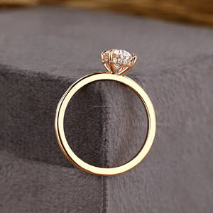 แหวนหมั้นเพชรรูปวงรีสีทอง18K ทำจากแล็บที่ทันสมัยของขวัญครบรอบแต่งงานประดับเพชรที่ได้รับการรับรองรัศมีที่ซ่อนไว้ - Product Image 5