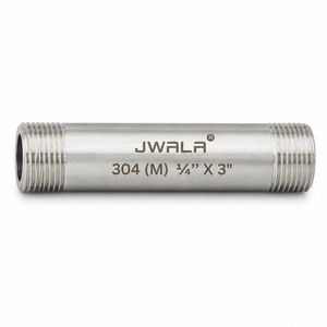 Raccord de tuyau industriel en acier inoxydable de qualité 304, diamètre d'un quart de pouce, longueur de trois pouces, connecteur fileté, matériel de plomberie - Product Image 2