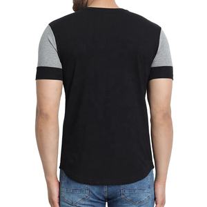 Personalizado 100% algodón verano Casual cuello redondo Camiseta fabricante de gran tamaño de los hombres de línea larga con Slim Fit Diseño a rayas OEM - Product Image 2