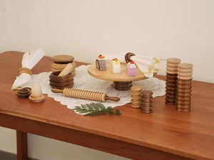Soporte para Pastel de Madera Ecológico Hecho a Mano, Plato Redondo para Servir Postres, Acabado Natural, Solo Lavar a Mano, Decoración para Mesa de Bodas y Fiestas - Product Image 5