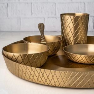 Classic Kansa Bronze Dinner <b>Set</b> for Ayurvedic Lifestyle Pure Bronze Dining <b>Set</b> for Families - Product Image 4
