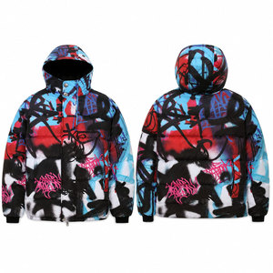 OEM Winter Streetwear High Quality Designer Puffer Jacket Custom Print <b>Pattern</b> Windproof Warm Down Bubble Jacket <b>For</b> Men - Product Image 1
