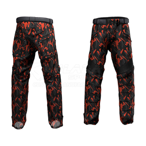 Paintball Pants Black Red Camouflage Tactical Design Polyester Mesh Panels Multiple Pockets Outdoor <b>Shooting</b> Games Protective - Product Image 3