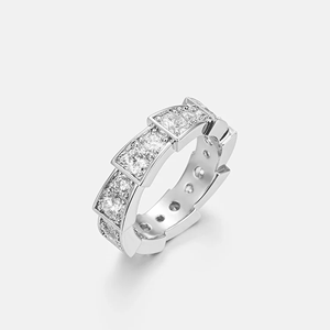 Bague de fiançailles de luxe en argent Moissanite Trap Star Hiphop pour unisexe - Product Image 2