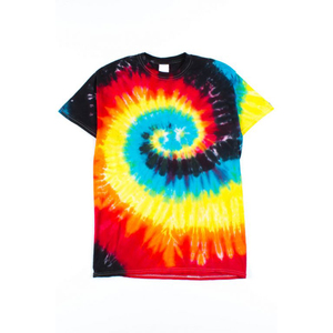 เสื้อยืดแขนสั้นผู้ชายลายมัดย้อม คอกลม ทรงปกติ ผ้าเจอร์ซีย์สีเทา เสื้อยืดลำลองสำหรับผู้ชาย - Product Image 3