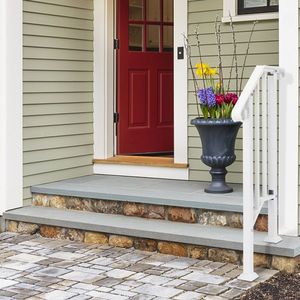 Corrimano in Ferro Stile Transizionale per Gradini Esterni con Kit di Installazione Bianco - Favorisce Sicurezza e Comfort - Product Image 4
