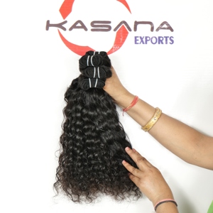 Cabello Indio Remy Humano a Granel, Doble Trama, Ondulado, Rizado, Negro Natural, Sin Procesar, Extensiones Tejidas a Máquina para Mujer, 100g, Bolsa de Polietileno - Product Image 6