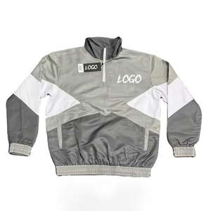 Conjuntos de Chaqueta Cortavientos Sublimada Unisex, Estilo Deportivo con Estampado Personalizado, Chaqueta Transpirable a Prueba de Viento con Cierre de Cremallera y Pantalones Cortos para Adultos - Product Image 2