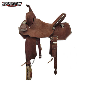 Selle anglaise en cuir véritable avec arceau en bois pour l'équitation, le dressage et les courses, prix abordable - Product Image 1