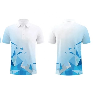 Camiseta de Manga Corta Blanca y Azul para Hombre, con Estampado, Transpirable, de Punto, Corte Regular, Informal, con Estampado por Sublimación, Ecológica, de Secado Rápido - Product Image 3