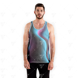 Débardeur de sport pour homme avec logo personnalisé, respirant, écologique, séchage rapide, pour entraînement et course, en polyester/coton - Product Image 3