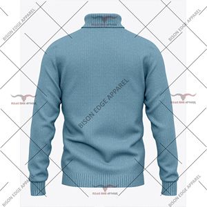 เสื้อสเวตเตอร์คอเต่าถักลายริบบ์สำหรับผู้ชาย เนื้อผ้านุ่ม อุ่นสบาย สวมใส่ได้ทุกวัน เหมาะสำหรับฤดูหนาว ผ้าถักยืดหยุ่น ใส่สบาย ทันสมัย - Product Image 3