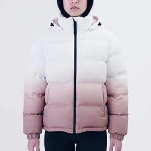Women's Hooded Quilted Puffer Jacket Short Winter <b>Coat</b> With <b>Zipper</b> Closure Solid Color Warm Outerwear - Product Image 1