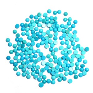 Cabochon rond en turquoise naturelle de l'Arizona, 4 mm, pierre précieuse semi-précieuse, turquoise AAA, pour la création de bijoux - Product Image 1