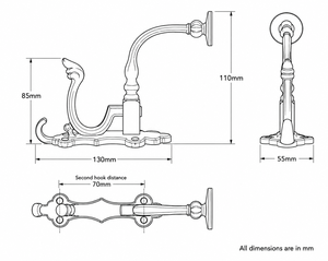 ตะขอแขวนเหล็กคุณภาพพรีเมียม แบบติดผนัง ลายโบราณ - Product Image 4
