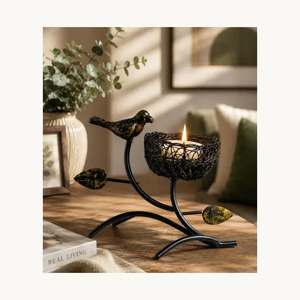 Porte-bougie décoratif en métal au design fabuleux, en forme de sapin de Noël doré, pour mariage, maison ou fête. - Product Image 3