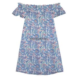 Vestido transpirable con estampado a mano y hombros descubiertos de corte regular sexy para mujer, estilo europeo-americano transfronterizo - Product Image 3