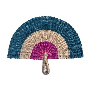 Ventilateur mural en jonc de mer naturel, décoration bohème, forme arc-en-ciel, tissé, décoration d'intérieur, salon, ventilateur artisanal fabriqué au Vietnam - Product Image 1