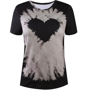 Camisetas Tie Dye de Manga Corta, Estilo Urbano Casual, Camisetas con Tinte Degradado para Chicas, Transpirables, en Oferta - Product Image 1