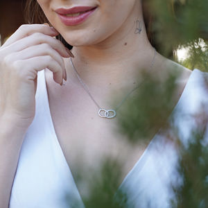 Collar con Colgante de Diamantes en Círculo Entrelazado de Lujo Premium, Joyería Fina de Plata de Ley 925, Regalo Romántico para Mujer, Boda y Aniversario - Product Image 5