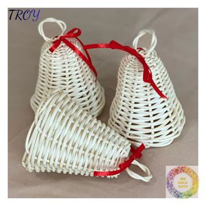 Natural Wicker Bell Ornament Rattan Hanging Decor for <b>Christmas</b> <b>Trees</b> Holiday <b>Table</b> Styling and Cozy Home Displays - Product Image 6
