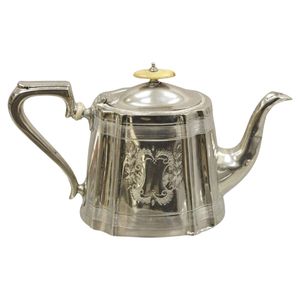 Increíble Tetera de Cobre Puro con Acabado Plateado y Detalles en Latón para Servir Té en Casa, Hotel o Cocina, Utensilios de Cocina para Café - Product Image 1