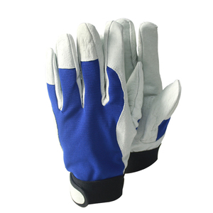 <b>Blue</b> White Half Finger Racing Gloves With Non Slip PU <b>Material</b> For Outdoor Riding Unisex Hook And Loop Closure - Product Image 2