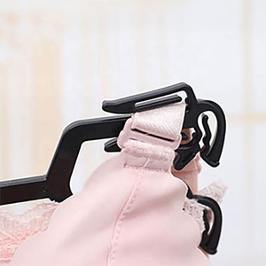 Astrid 25.5 CM Custom Logo Injection Molded Durable Black POM <b>Plastic</b> Underwear Bra Hanger for Clothing Store Display - Product Image 2